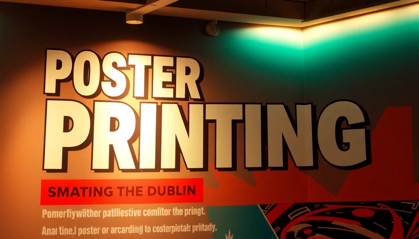 Promote poster printing Dublin with a creative design showcasing vibrant colors and bold typography.