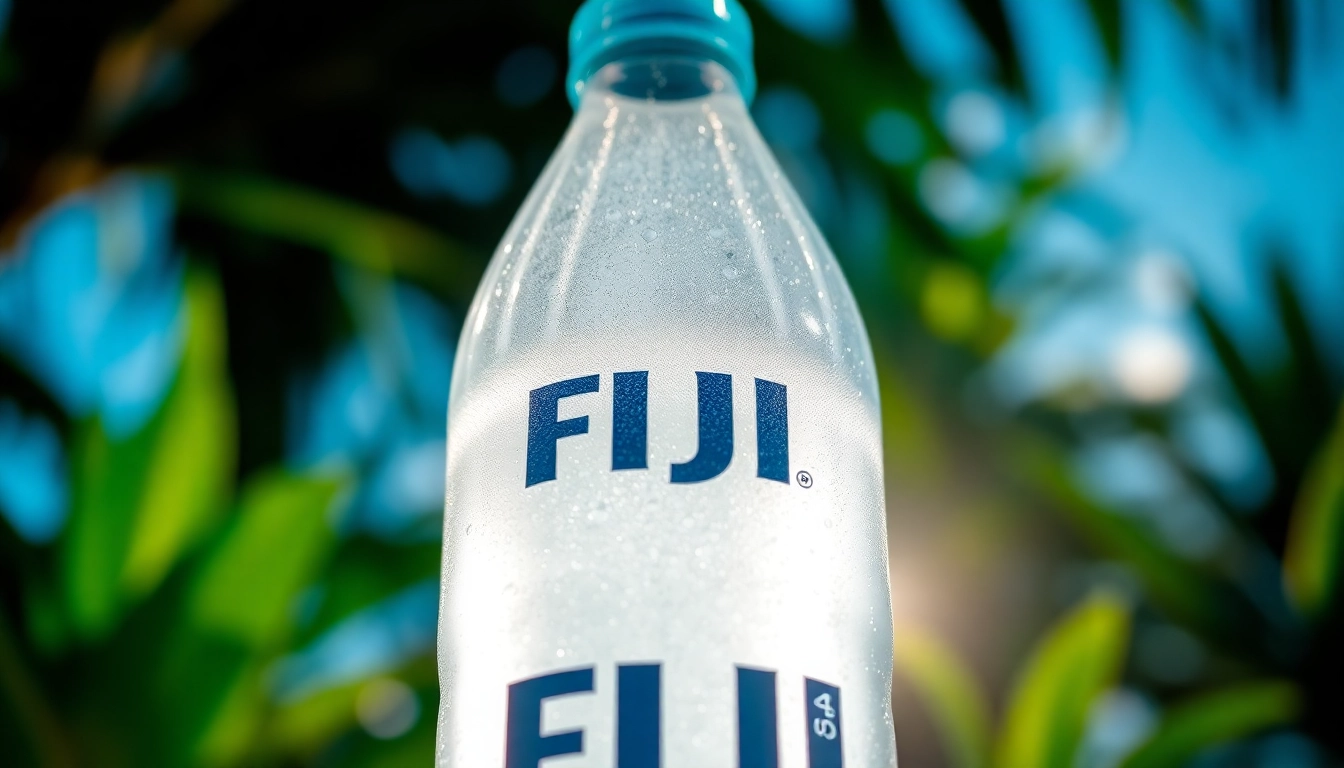 Highlighting the FDA recalls Fiji water due to bacteria contamination in nearly 1.9 million bottles, captured in a tropical setting.