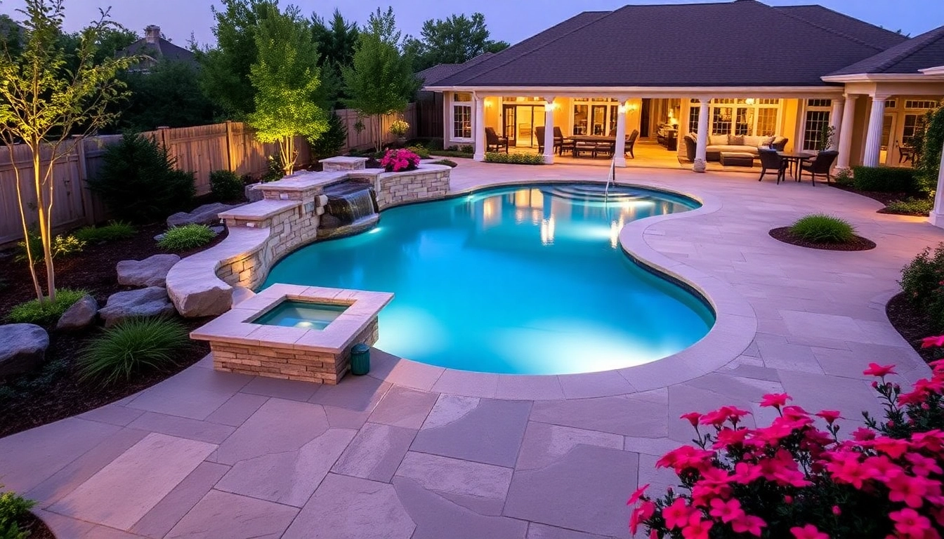 Stunning Hardscapes & Pools design showcasing a serene backyard with elegant stonework and a refreshing pool.